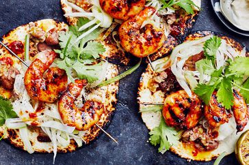 Chipotle-Shrimp Tacos with Fennel and Beans