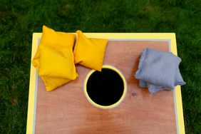 cornhole outdoor game with bean bags