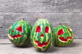 watermelon carved jack o'lantern